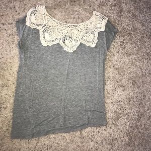 Shirt with lace top